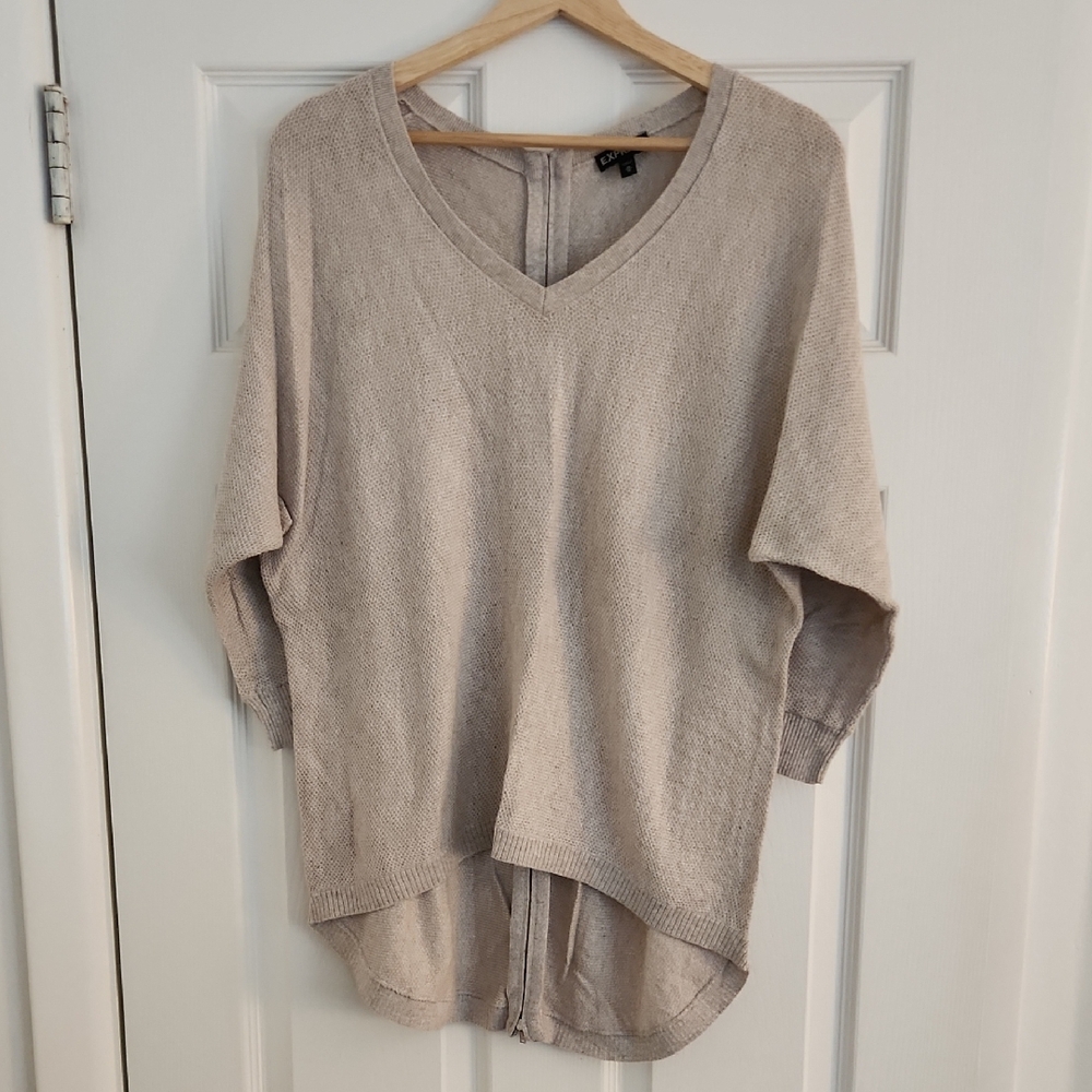 Express Neutral Beige Crewneck Sweater